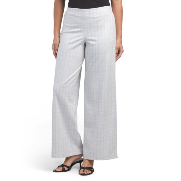 JNY JONES NEW YORK Grey Brushed Wide Leg Pants - Picture 1 of 2